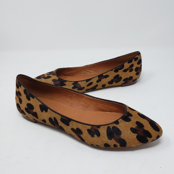Madewell Shoes - Madewell leopard print calf hair flats size 7